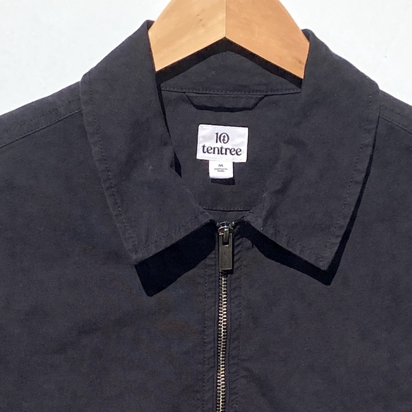 TENTREE Men’s Harrington Zip Front Black Jacket Size Medium - Picture 9 of 11